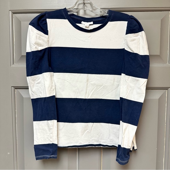 Charter Club Striped Top Navy White Long Sleeve Womens Size Small Casual Shirt - Picture 2 of 9